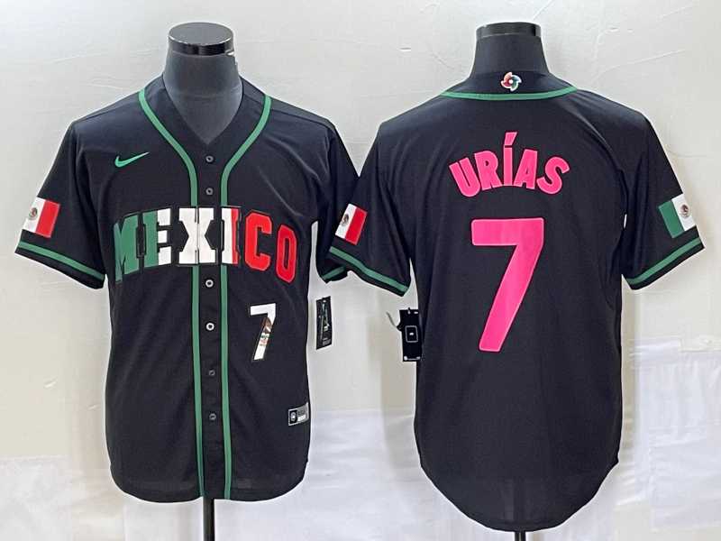 Men%27s Mexico Baseball #7 Julio Urias Number 2023 Black World Baseball Classic Stitched Jersey->2023 world baseball classic->MLB Jersey